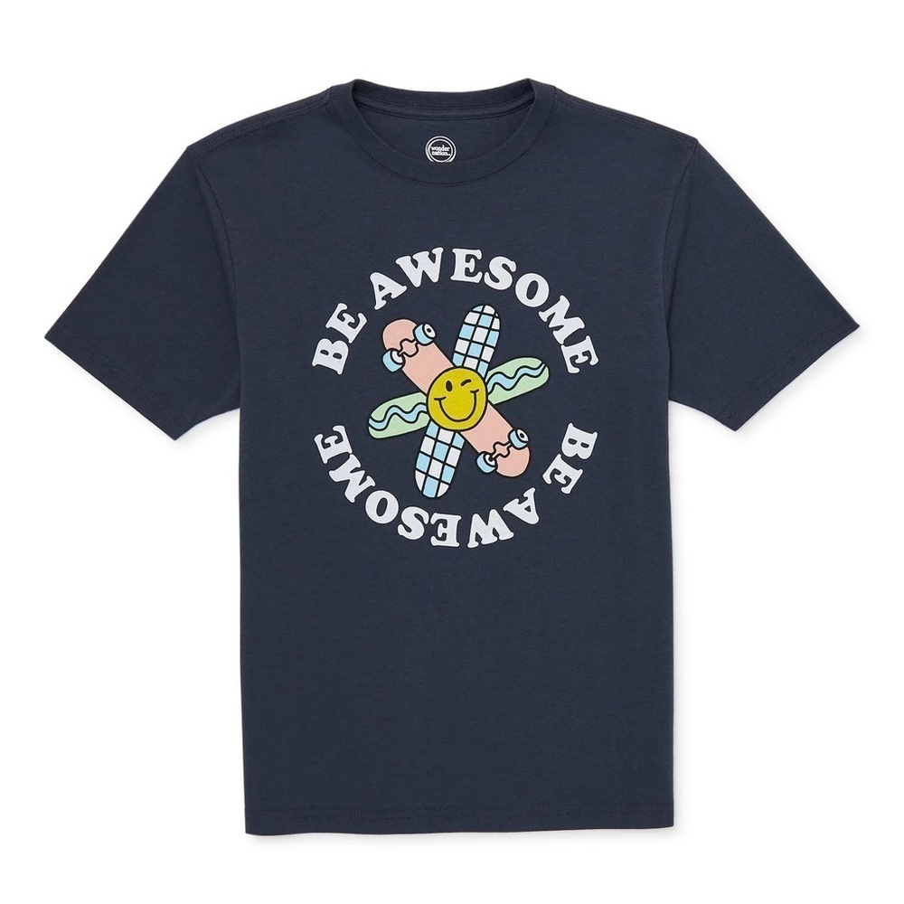 Wonder Nation Be Awesome T-Shirt with Short Sleeves Boy's Size XL